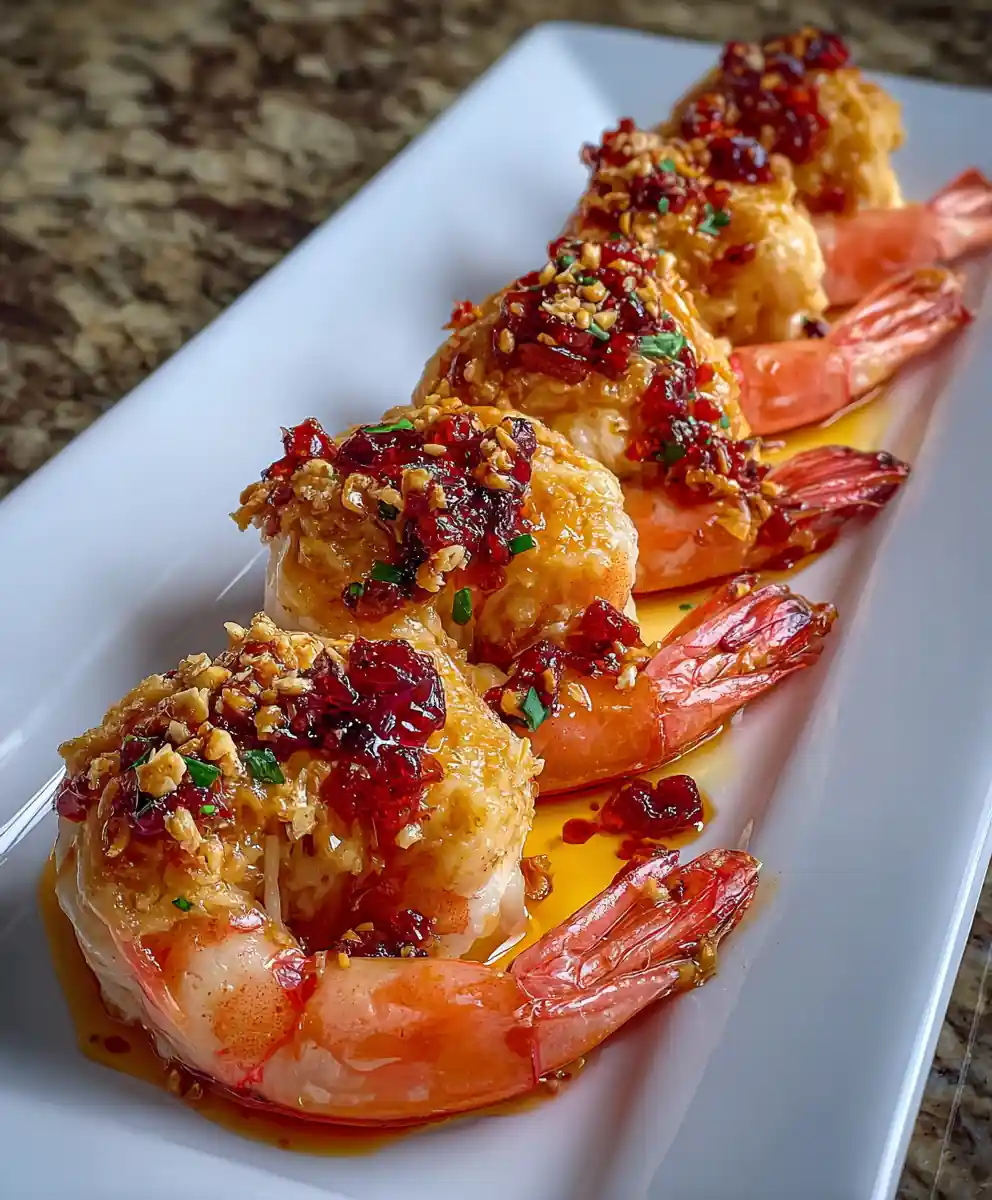 Stuffed Shrimp Recipe Crab-Filled Butterflied With Chili Oil Drip 7 stuffed shrimp recipe Crab-Filled Butterflied with Chili Oil Drip