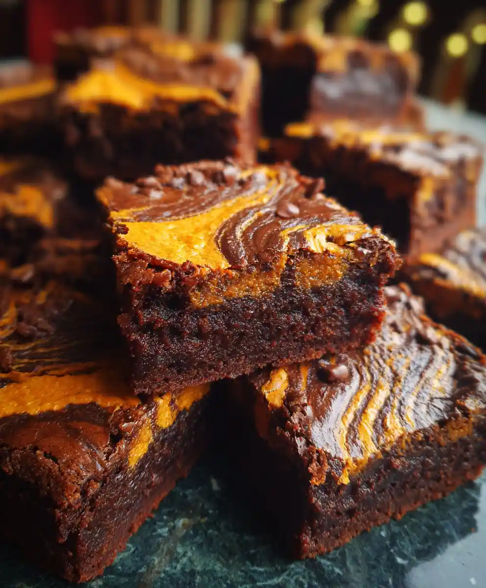 sweet potato brownies recipe Cocoa Squares with Orange Marble