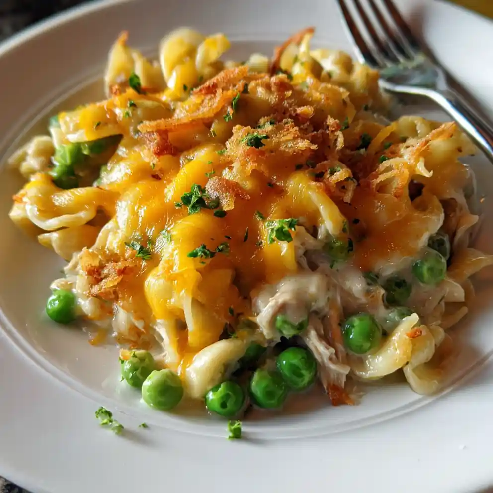 tuna casserole recipe with cream of mushroom soup Pea Green Cheddar Top