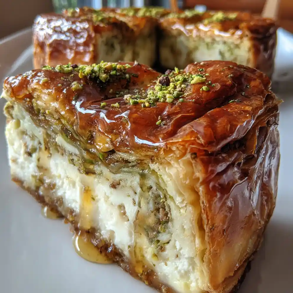 baklava cheesecake recipe Honey Pistachio Swirl