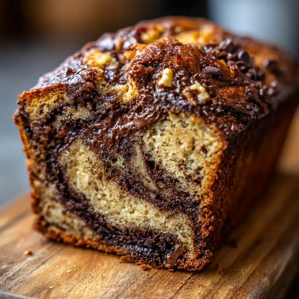 Banana Bread Recipe With Chocolate Chips Cocoa Swirl And Walnut Crown 6 banana bread recipe with chocolate chips Cocoa Swirl and Walnut Crown
