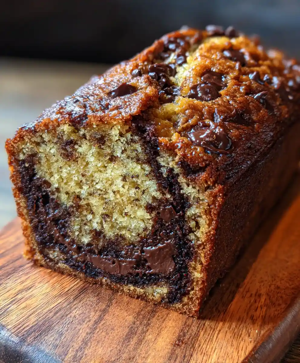 Banana Bread Recipe With Chocolate Chips Cocoa Swirl And Walnut Crown 7 banana bread recipe with chocolate chips Cocoa Swirl and Walnut Crown