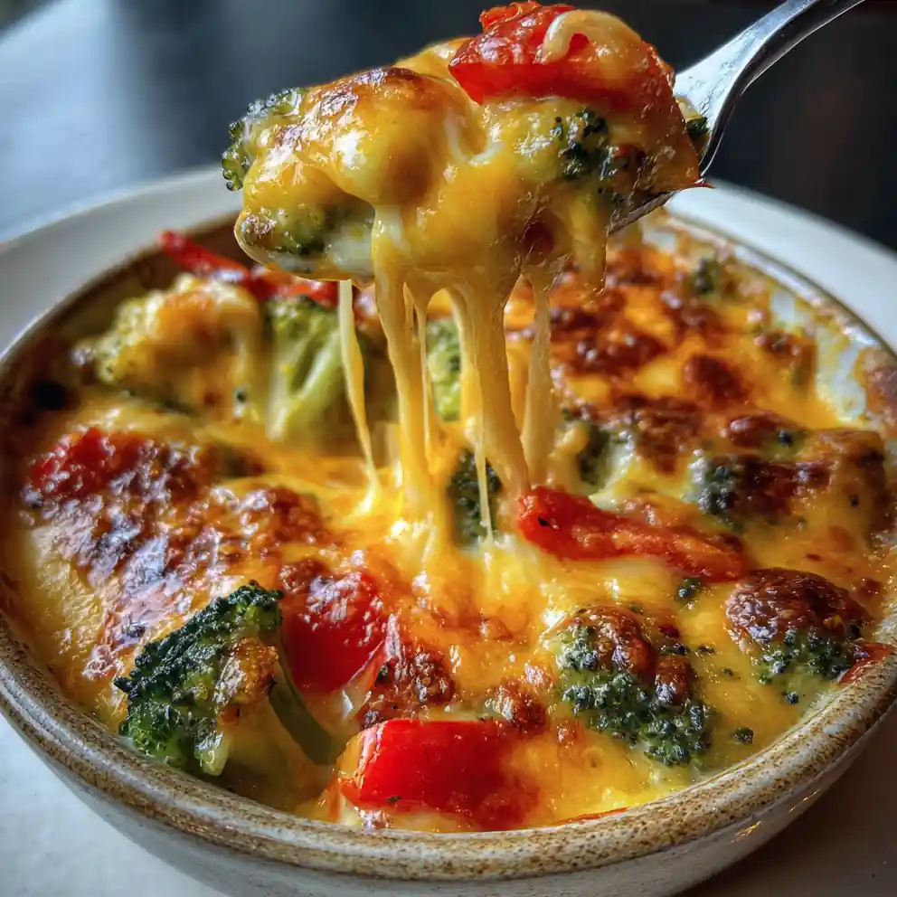broccoli bake recipe Cheddar Melt and Red Pepper