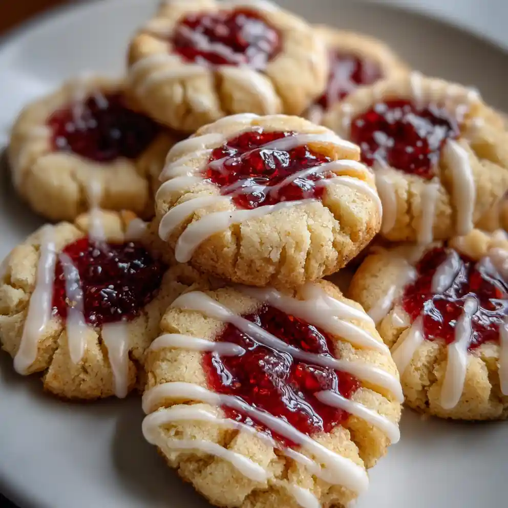 Raspberry Thumbprint Cookie Recipe Almond-Glazed Ruby Centers 6 raspberry thumbprint cookie recipe Almond-Glazed Ruby Centers