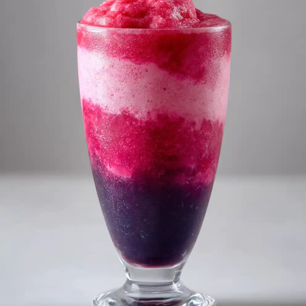 smoothie recipe with frozen fruit Sunset Berry Layered Glass