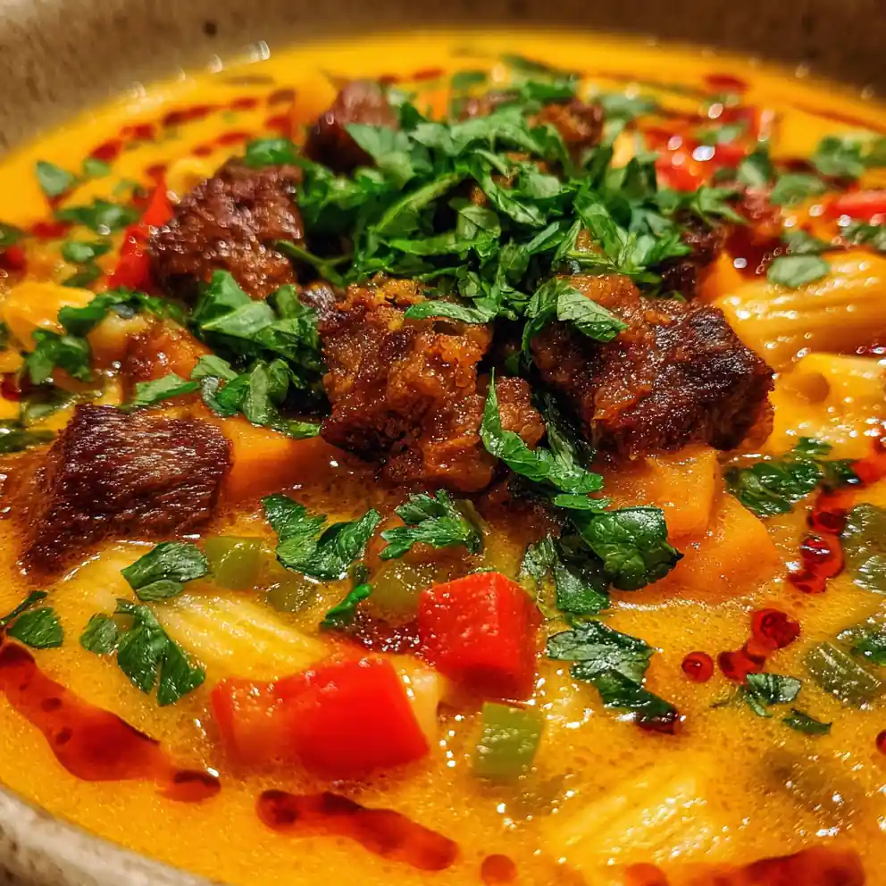 soup joumou recipe Bright Orange With Chili Oil
