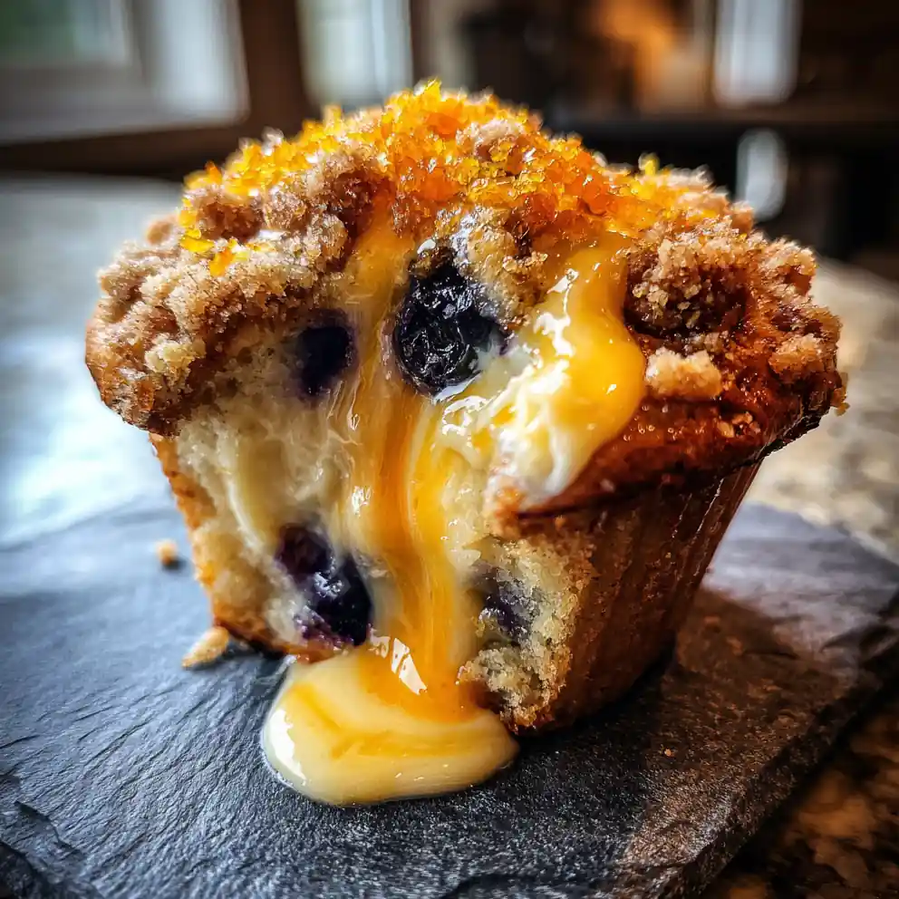 Blueberry Muffins With Orange Zest Cream Cheese Swirl