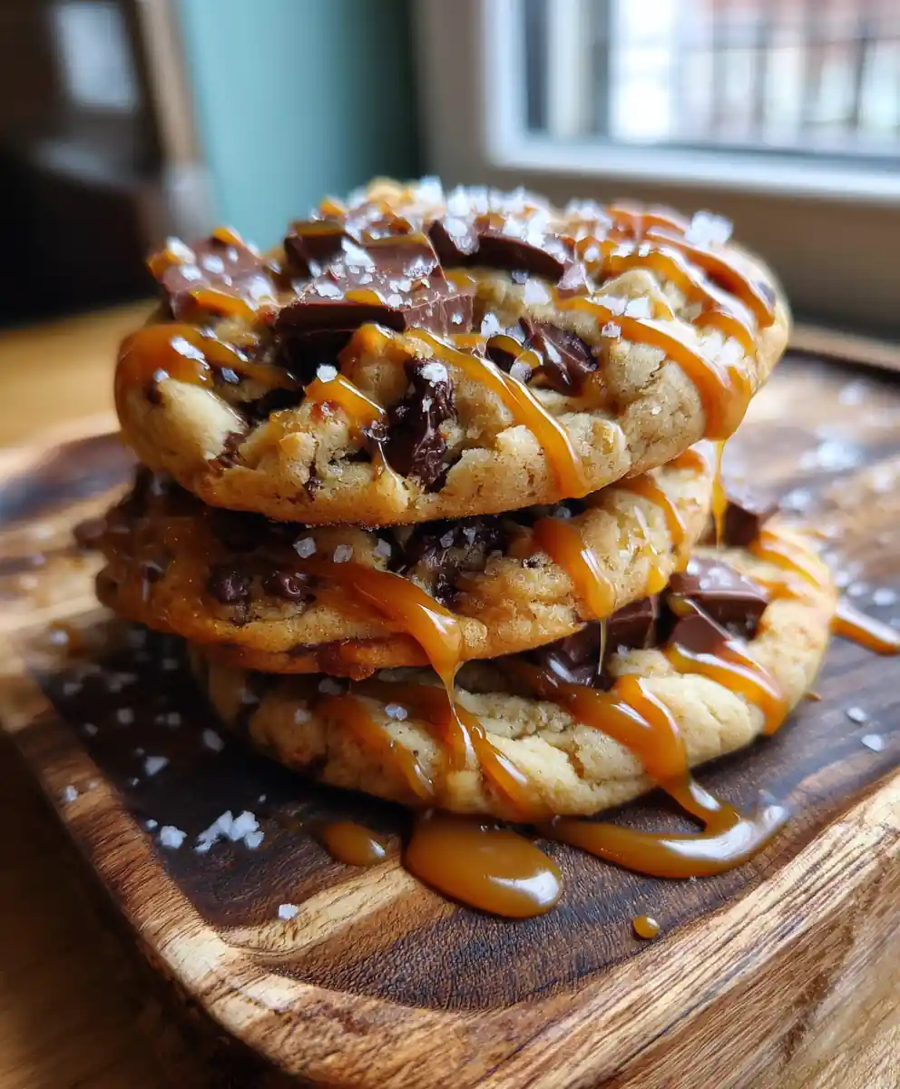 Butterscotch Chocolate Chip Cookies With Salted Caramel Swirl