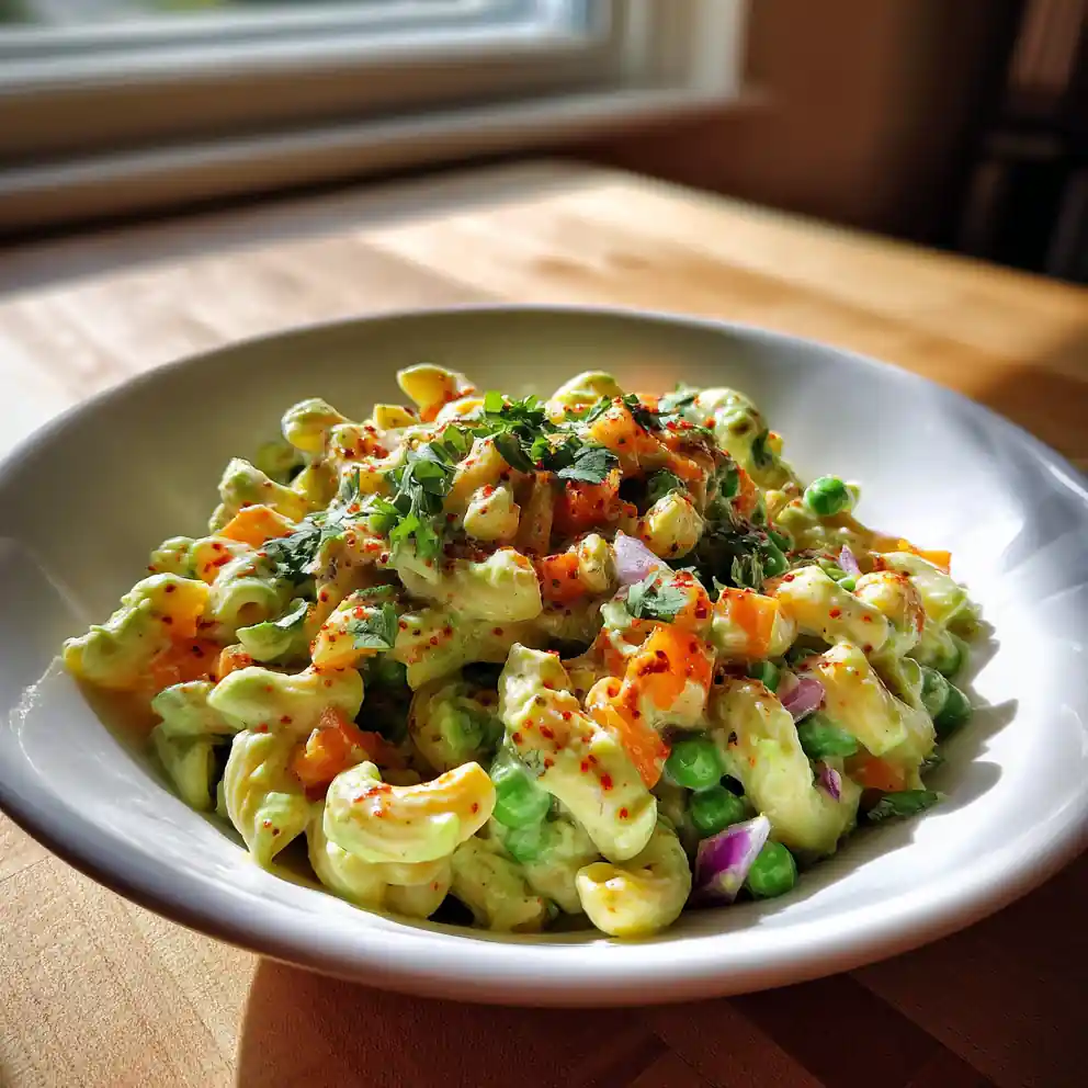 Creamy Avocado Lime Macaroni Salad With Smoky Paprika Drizzle