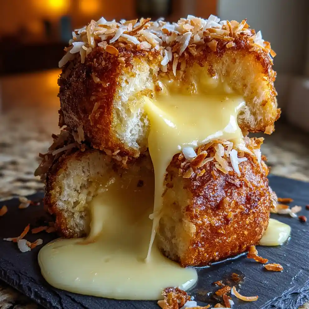 Golden Coconut Crusted Condensed Milk Bread With Gooey Vanilla Custard 6 Golden Coconut Crusted Condensed Milk Bread With Gooey Vanilla Custard