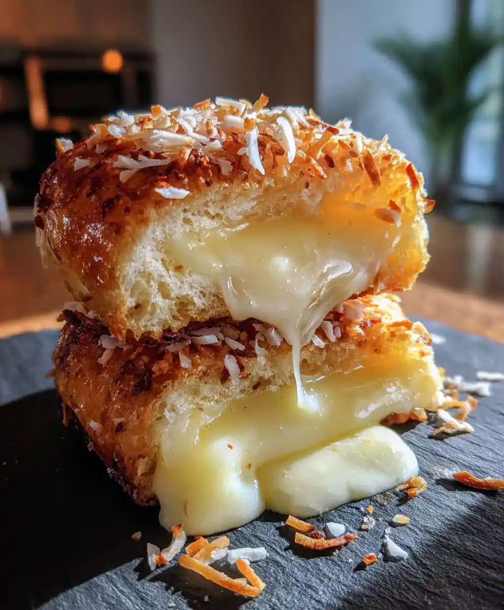 Golden Coconut Crusted Condensed Milk Bread With Gooey Vanilla Custard 7 Golden Coconut Crusted Condensed Milk Bread With Gooey Vanilla Custard