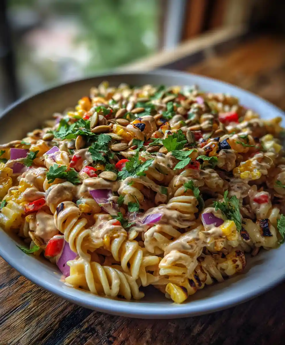 Grilled Corn Pasta Salad With Chipotle Lime Cream Drizzle 7 Grilled Corn Pasta Salad With Chipotle Lime Cream Drizzle