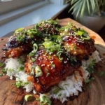 Honey Bbq Chicken With Miso Glaze Over Fragrant Rice 1772033882.0897331