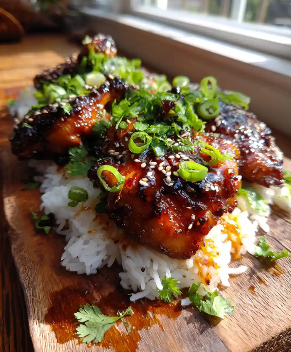 Honey Bbq Chicken With Miso Glaze Over Fragrant Rice 7 Honey Bbq Chicken With Miso Glaze Over Fragrant Rice