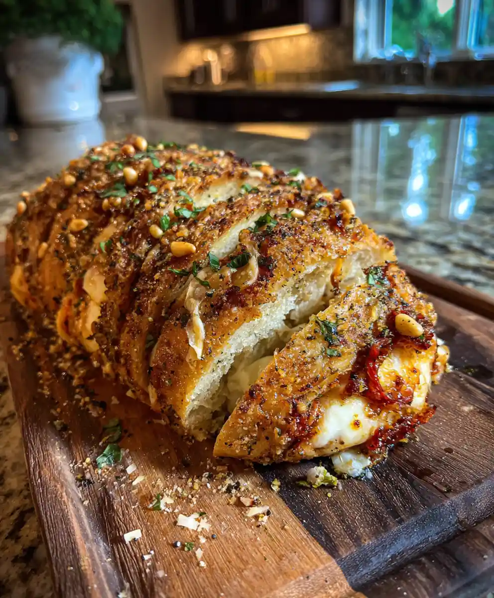 Italian Herb And Cheese Bread With Sun Dried Tomato Swirl 7 Italian Herb And Cheese Bread With Sun Dried Tomato Swirl