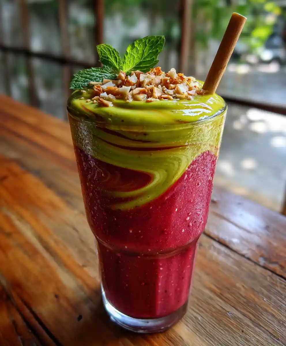 Mango Coconut Swirl Berry Smoothie