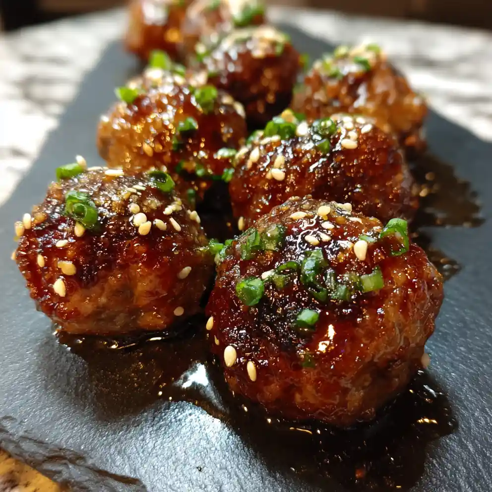 Miso Ginger Glazed Meatballs With Sesame Drizzle 6 Miso Ginger Glazed Meatballs With Sesame Drizzle