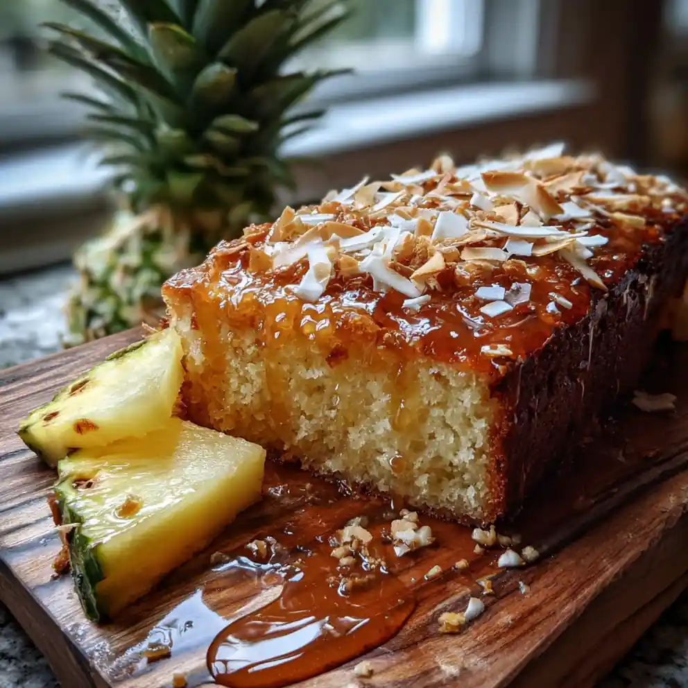 Pineapple Bread With Ginger Caramel Glaze