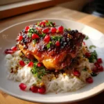 Pomegranate Glazed Creamy Smothered Chicken And Rice 1772107482.5949037