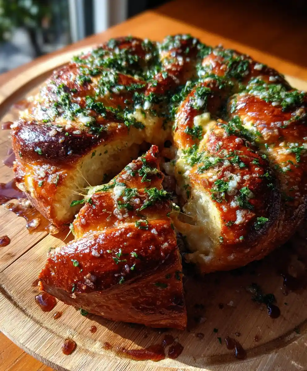 Smoky Cheese Stuffed Pretzel With Garlic Herb Butter Glaze 7 Smoky Cheese Stuffed Pretzel With Garlic Herb Butter Glaze