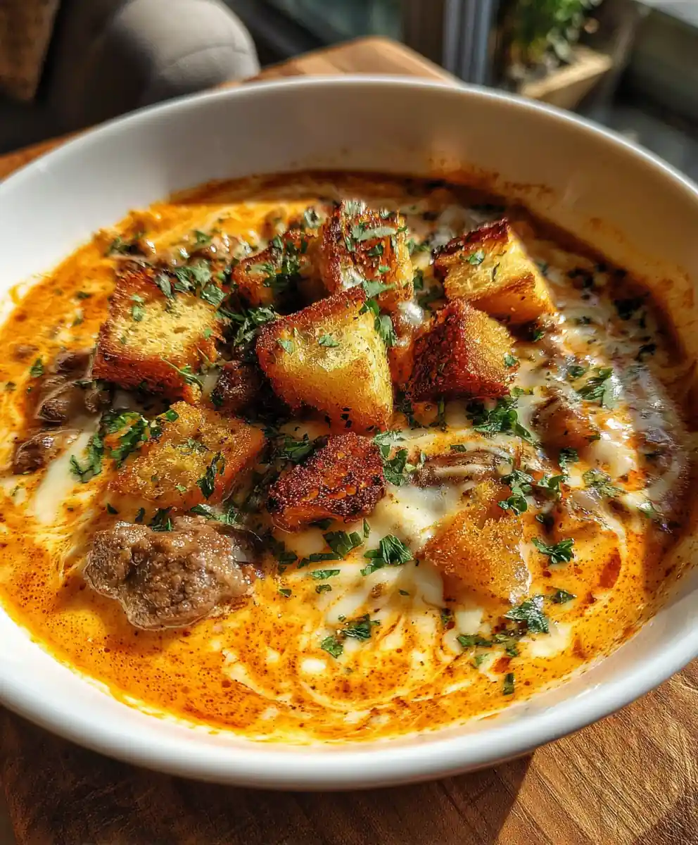 Smoky Chipotle Cheddar Swirl Hamburger & Potato Soup 7 Smoky Chipotle Cheddar Swirl Hamburger & Potato Soup