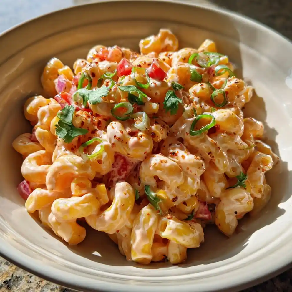 Smoky Chipotle Corn Macaroni Salad With Lime Drizzle