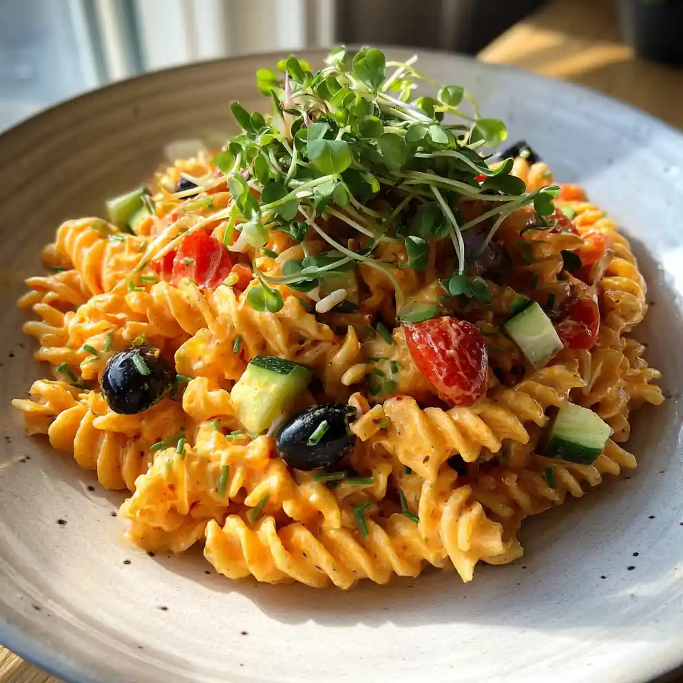 Smoky Paprika Lime Ranch Pasta Salad With Toasted Pine Nuts