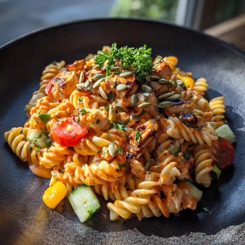 Smoky Red Pepper Chicken Pasta Salad 6 Smoky Red Pepper Chicken Pasta Salad