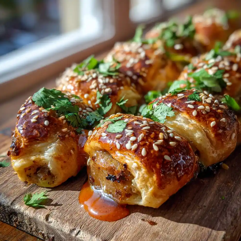 Spicy Sausage Rolls With Jalapeño Lime Cream Cheese Swirl