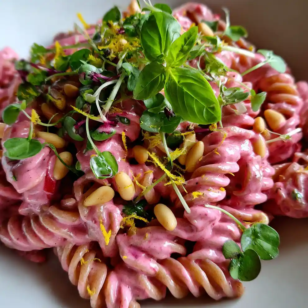 Creamy Vegan Pink Pasta With Beet Infused Cashew Sauce 6 Creamy Vegan Pink Pasta With Beet Infused Cashew Sauce