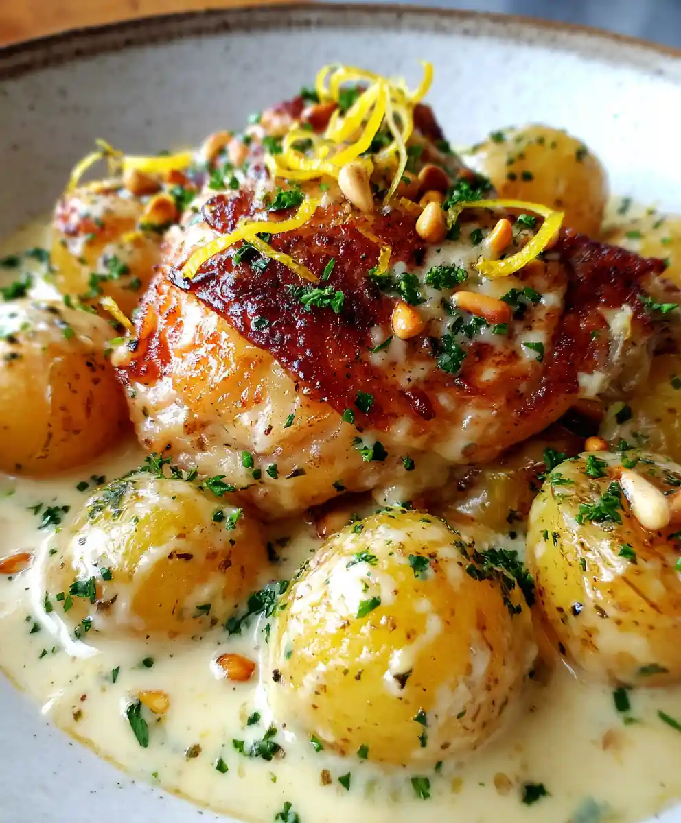 Creamy Garlic Parmesan Crockpot Chicken And Potatoes