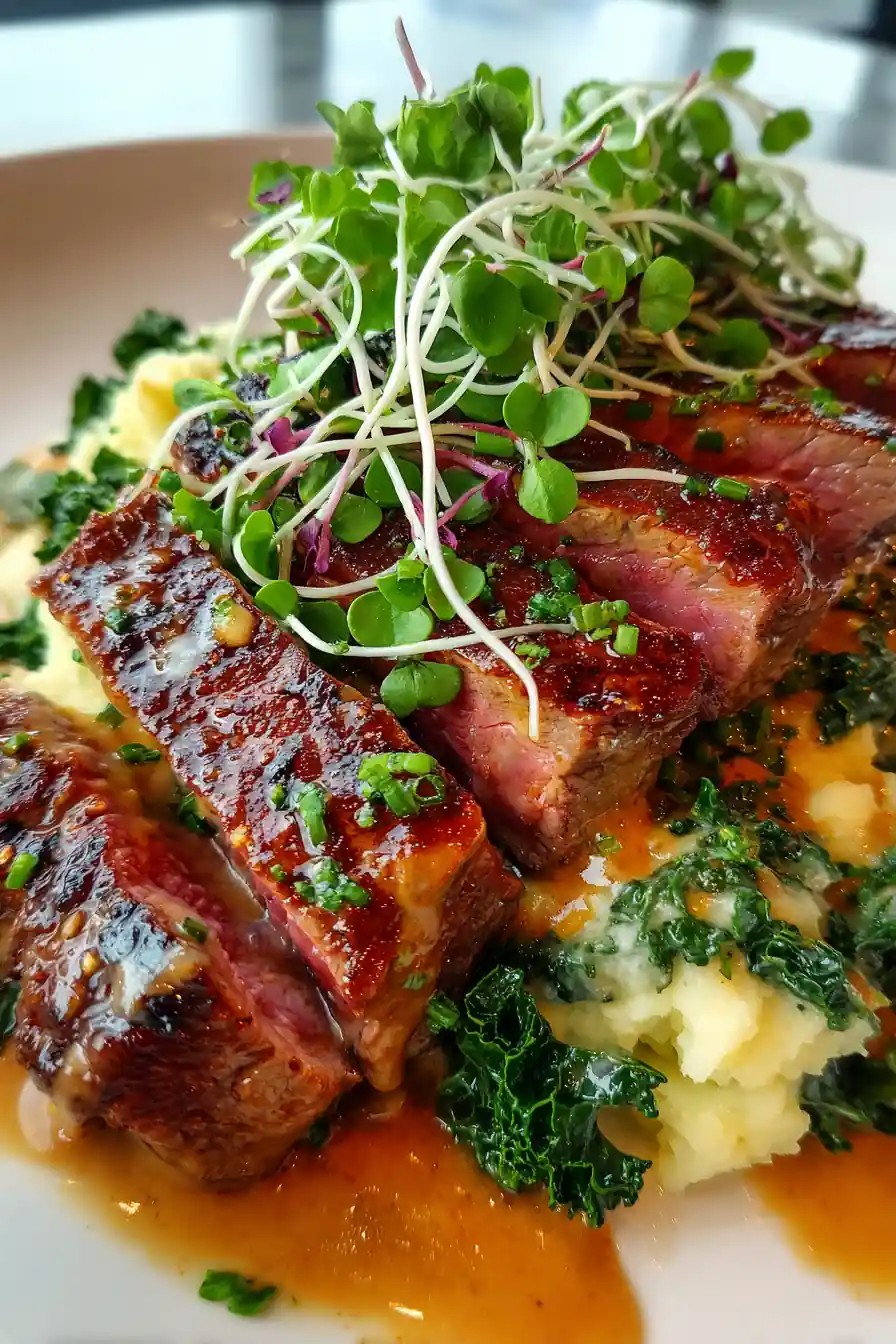 Gaelic Irish Steaks With Whiskey Cream And Colcannon