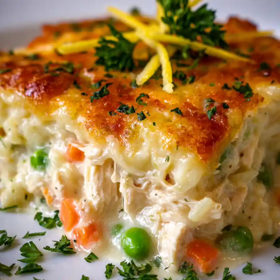 Homestyle Chicken Rice Vegetable Casserole – Creamy Comfort Dinner