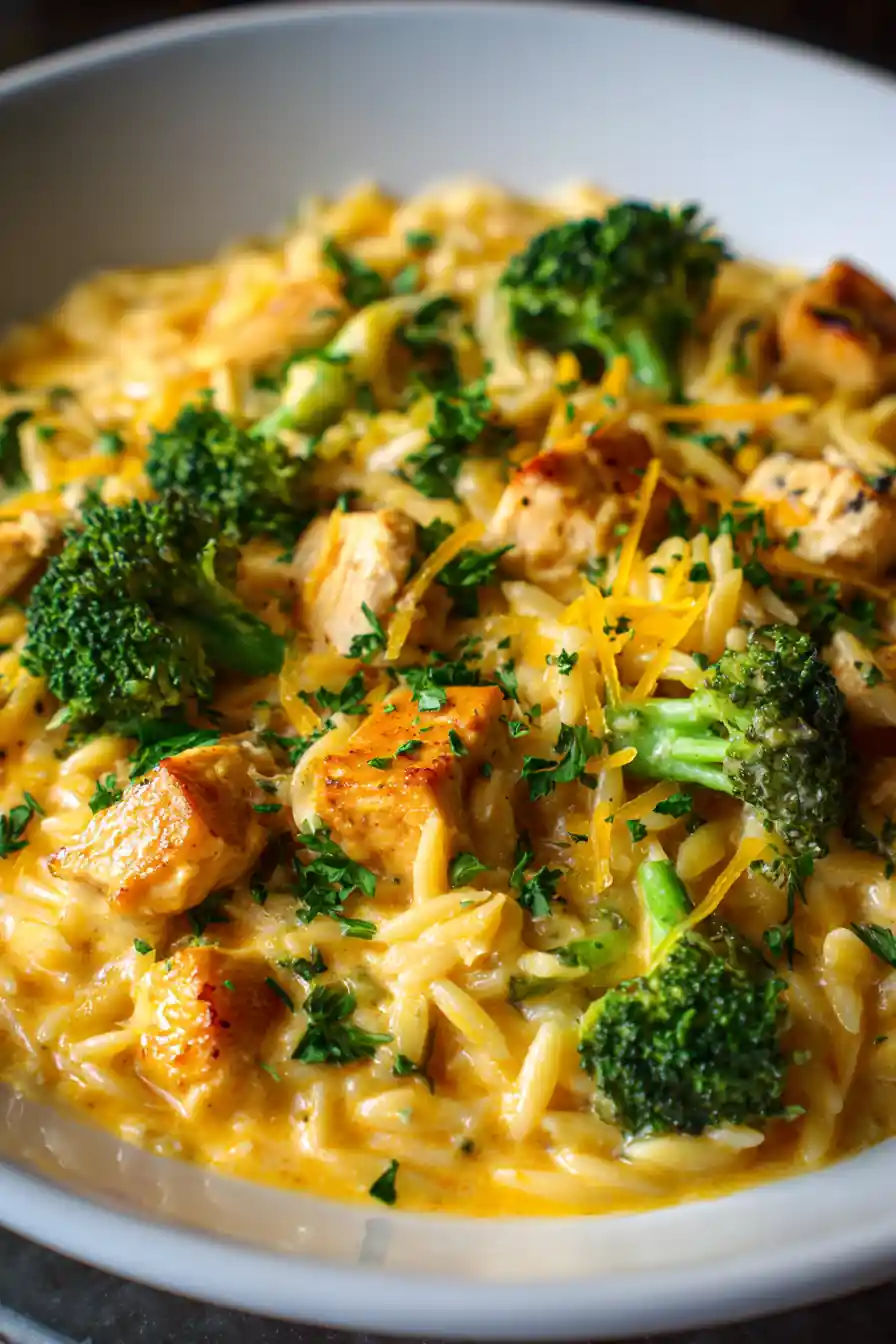 One Pot Cheesy Chicken And Broccoli Orzo 7 One Pot Cheesy Chicken And Broccoli Orzo