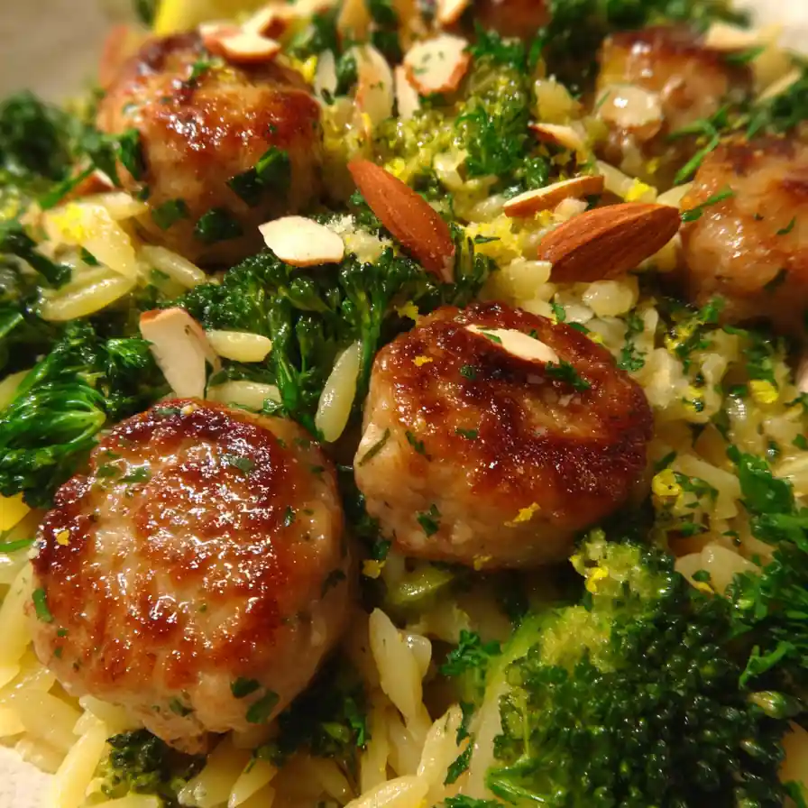 Savor The Easy Chicken Sausage, Broccoli & Orzo Skillet