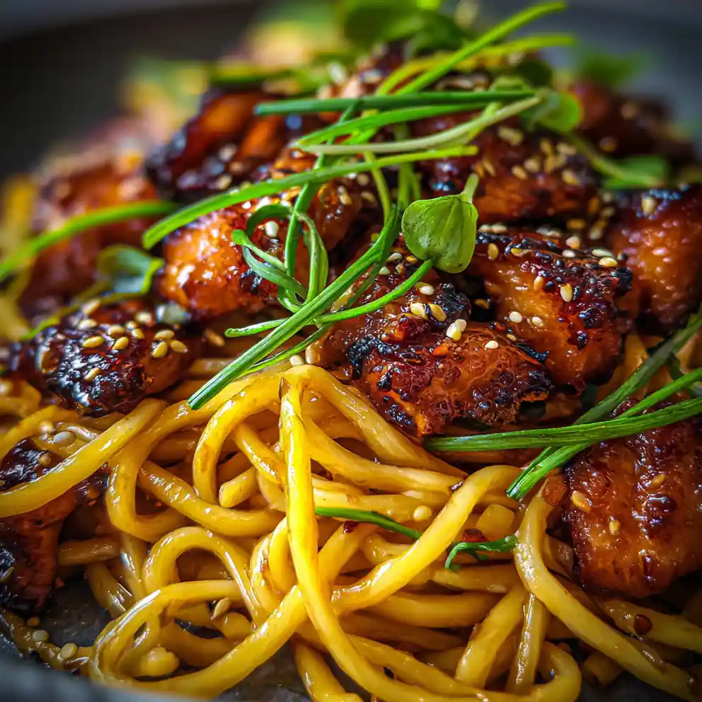 Sticky Garlic Chicken Noodles 6 Sticky Garlic Chicken Noodles