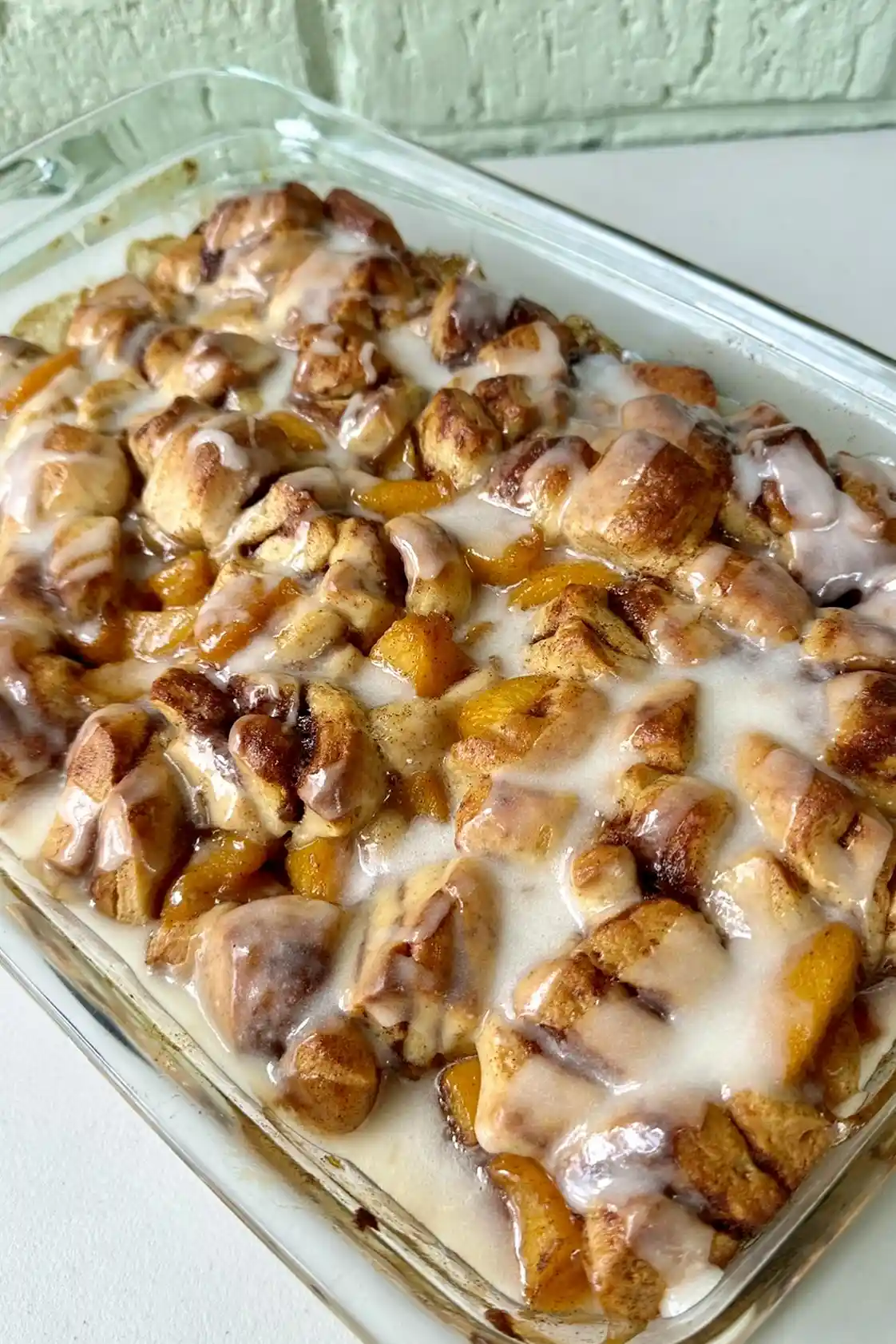 Cinnamon Roll Peach Cobbler 3 Recipe image