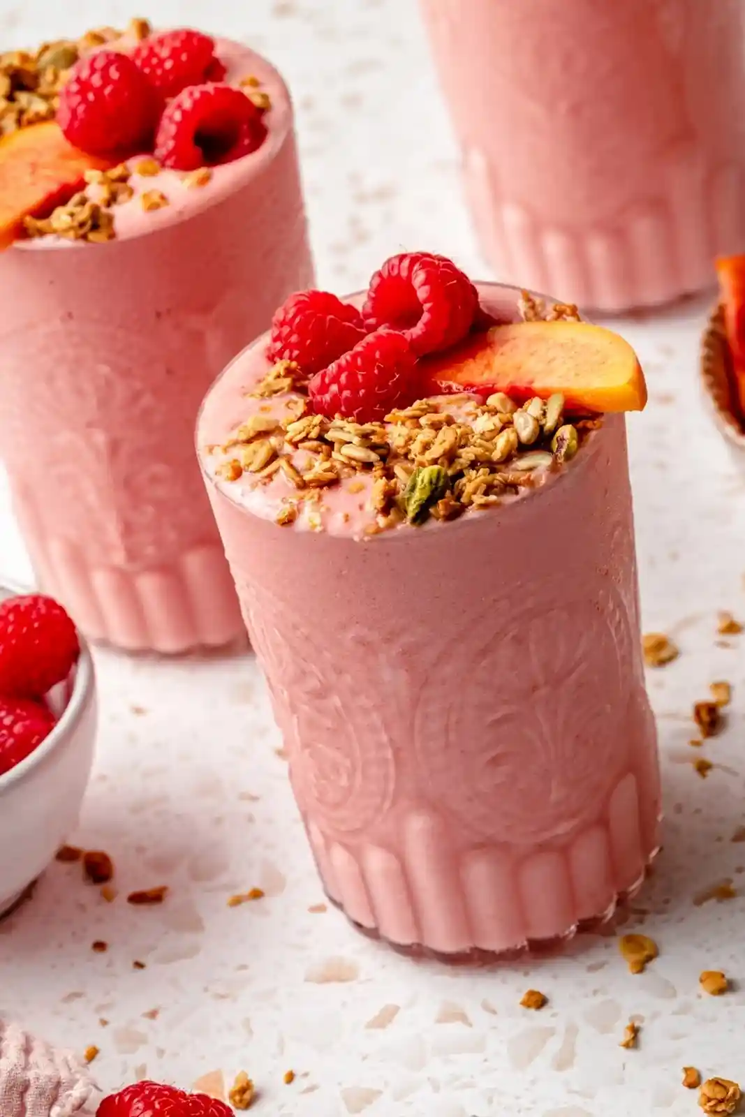 Creamy Pink Peach Smoothie 3 Recipe image