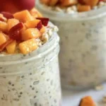 Creamy Peach Cobbler Overnight Oats
