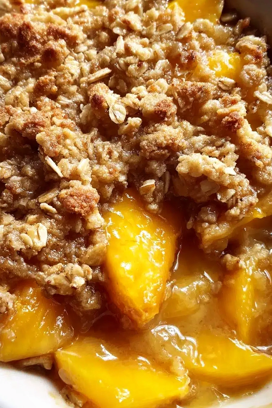 Plant-Based Peach Cobbler with Crunchy Oat Topping 3 Recipe image