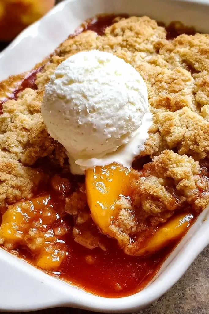Gluten-Free Peach Cobbler with Buttery Topping 3 Recipe image