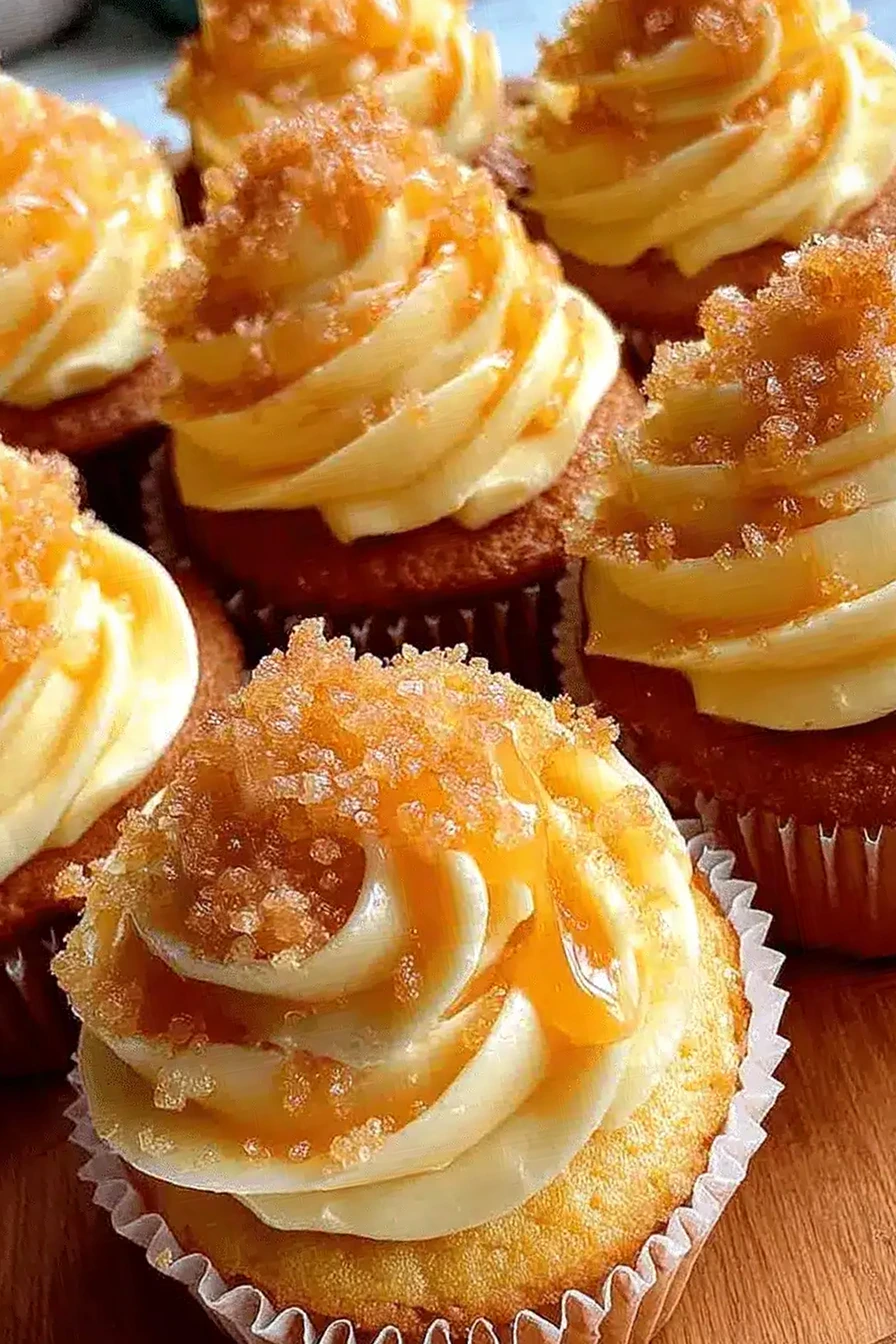 Honey Peach Cream Cheese Cupcakes 3 Recipe image