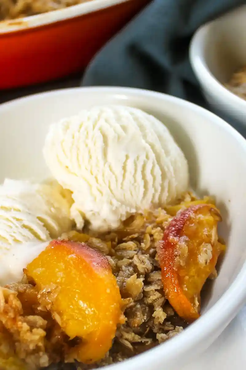 Low Sugar Gluten-Free Peach Crisp 3 Recipe image