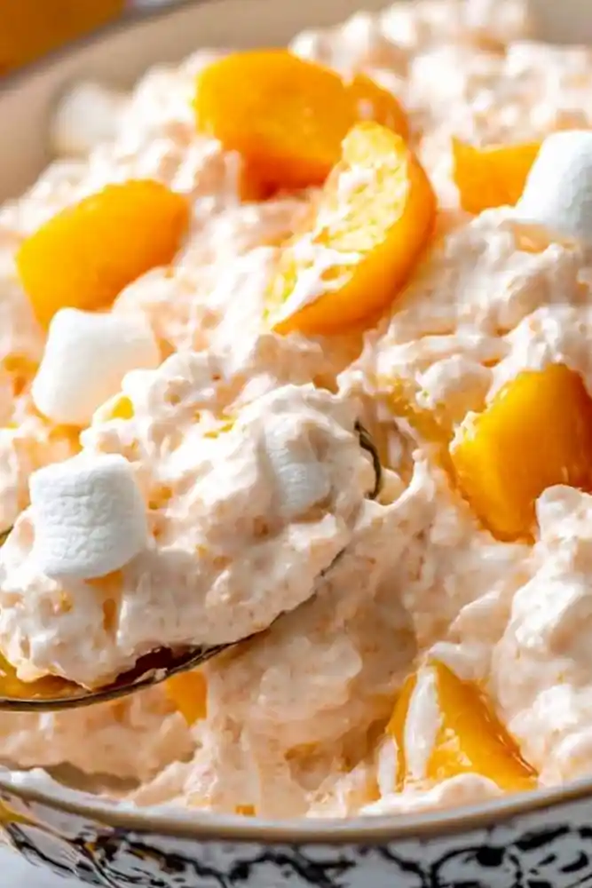 Creamy Peach Fluff Salad 3 Recipe image