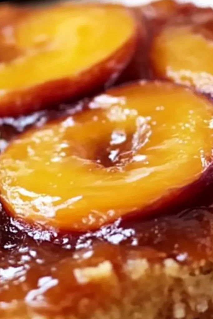 Fresh Peach Upside-Down Cake with Caramelized Topping 3 Recipe image