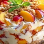 Creamy Peach Cobbler Cheesecake Fruit Salad