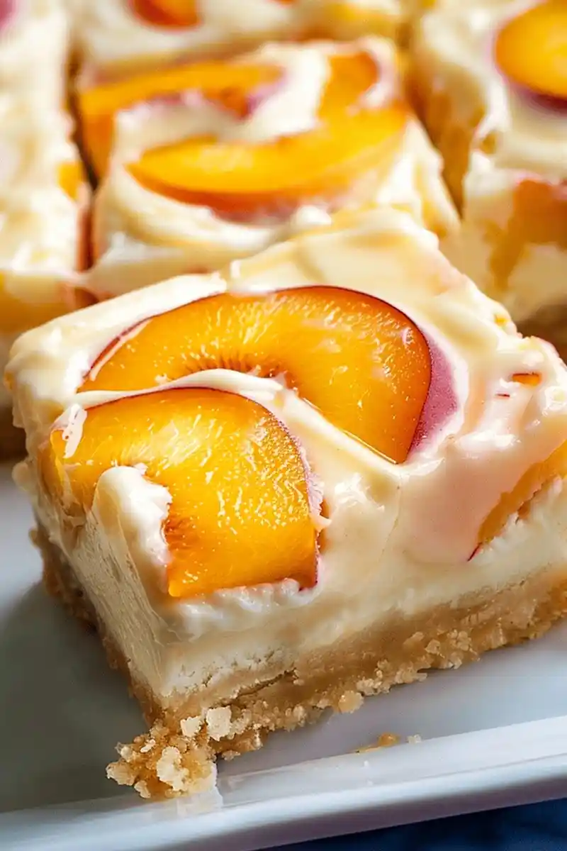 Buttery Peach and Cream Cheese Dessert Bars 3 Recipe image