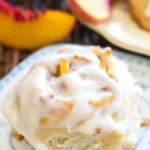 Peach Cinnamon Rolls with a Cream Cheese Glaze