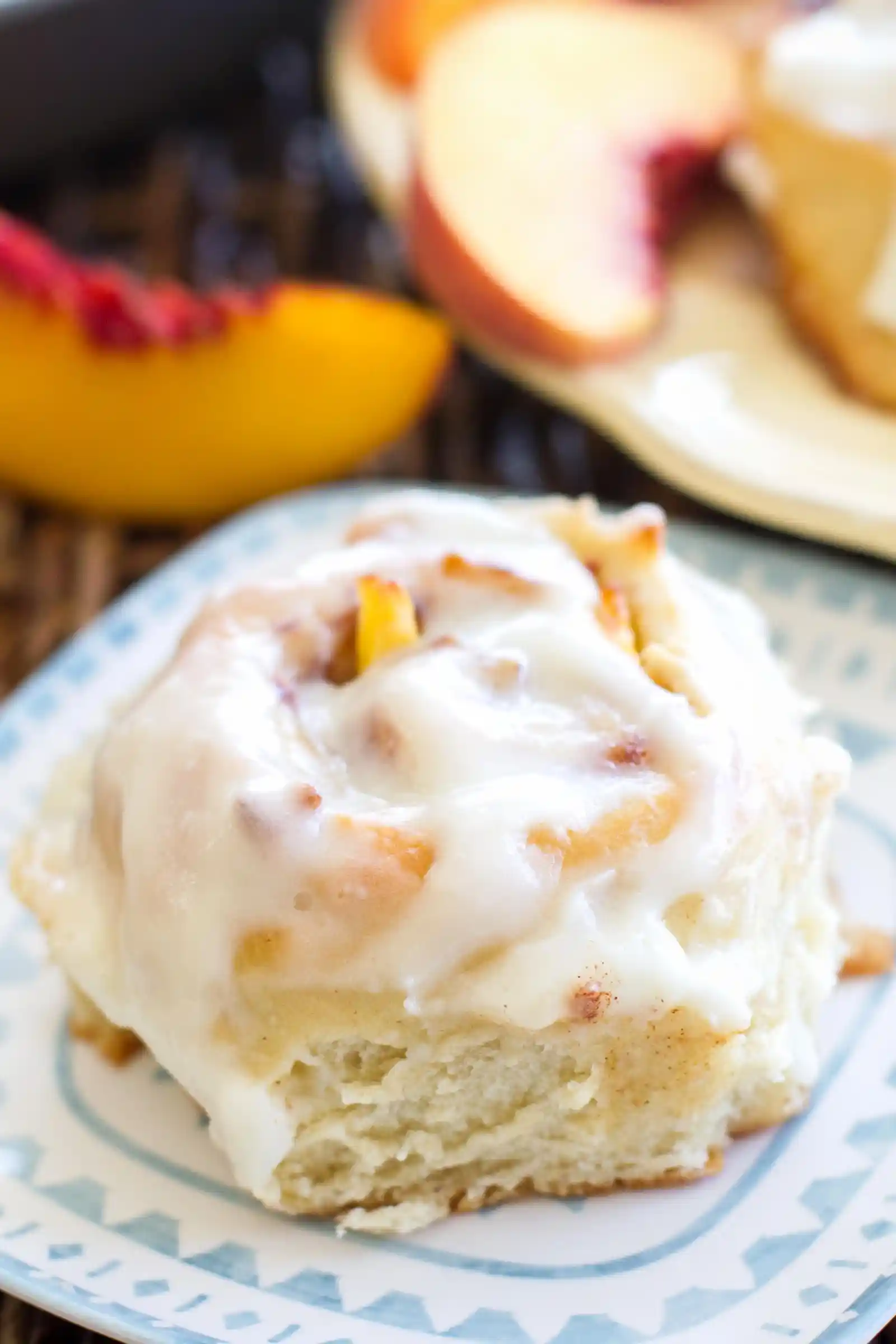 Peach Cinnamon Rolls with a Cream Cheese Glaze 3 Recipe image