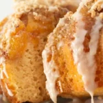 Peach Cobbler Pound Cake with Vanilla Glaze